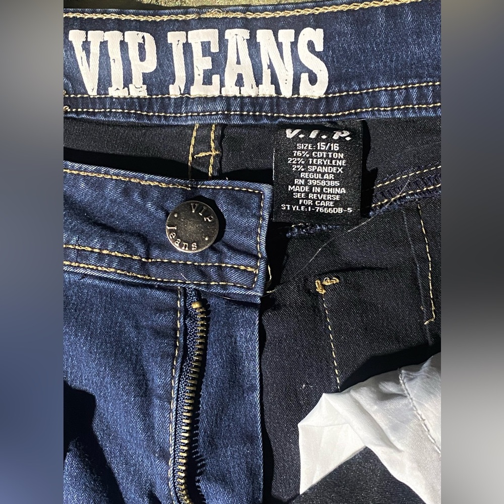 VIP Juniors Dark Wash Skinny Jeans 15/16 - Picture 8 of 13